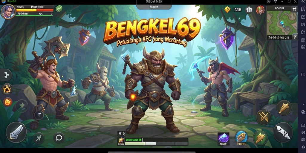 Tangkapan layar <strong>BENGKEL69</strong> menunjukkan aksi seru dalam pertarungan RPG.