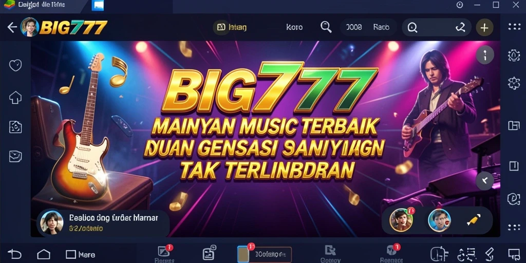 Tampilan gameplay BIG777 dengan berbagai pilihan lagu dan kompetisi seru.