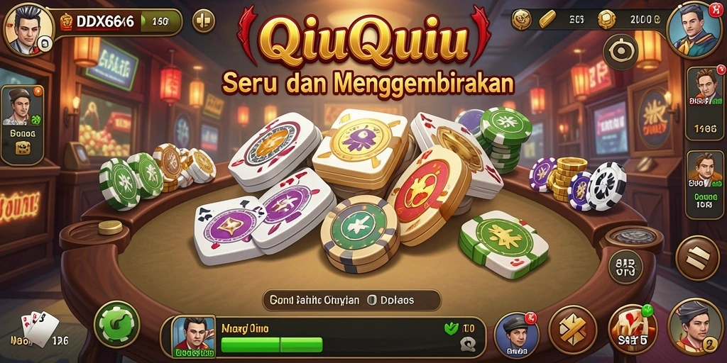 Tampilan gameplay menarik dari QiuQiu di IDX66.