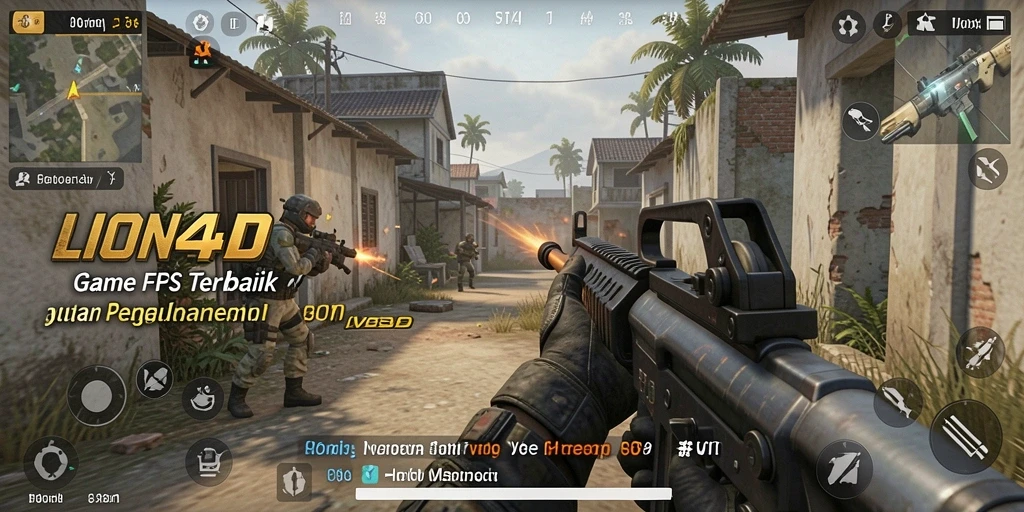 Tampilan gameplay yang mendebarkan dari LION4D di medan perang.