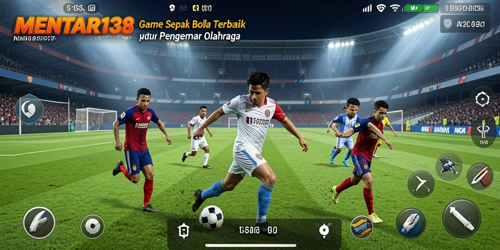 Tampilan gameplay MENTARI138 menampilkan aksi seru di lapangan sepak bola.