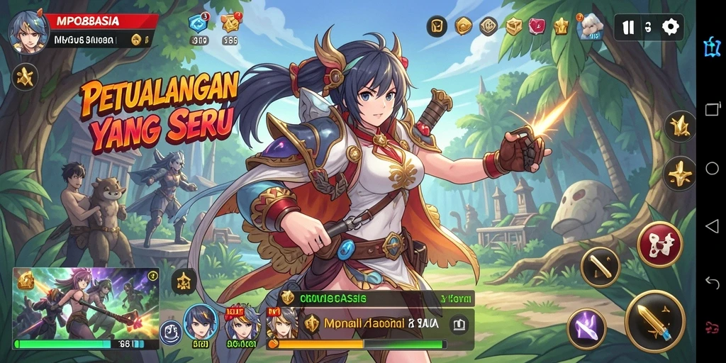 Tampilan gameplay MPO88ASIA yang penuh warna dan dinamis.