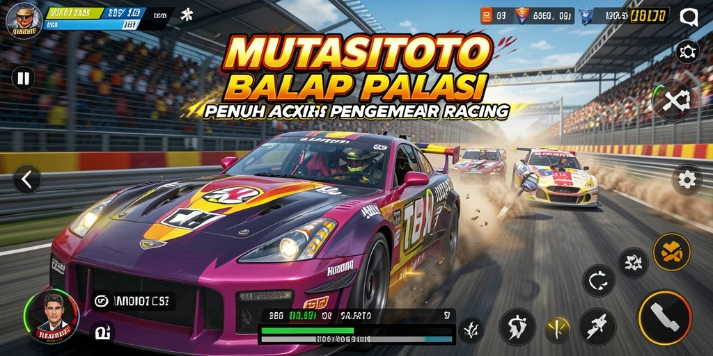 Tampilan gameplay balap intens di MUTASITOTO dengan adrenalin yang tinggi.