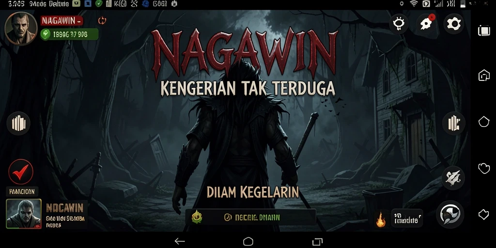 Gameplay NAGAWIN yang menegangkan dengan suasana horor yang mencekam.