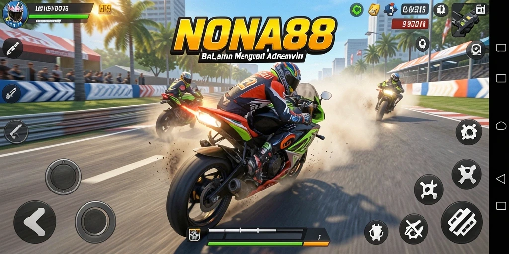 Gameplay balapan motor yang intens dan mendebarkan.