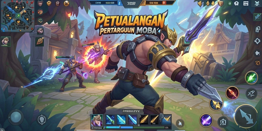 Screenshot menampilkan pertempuran epik dalam PPRRYY dengan karakter unik.