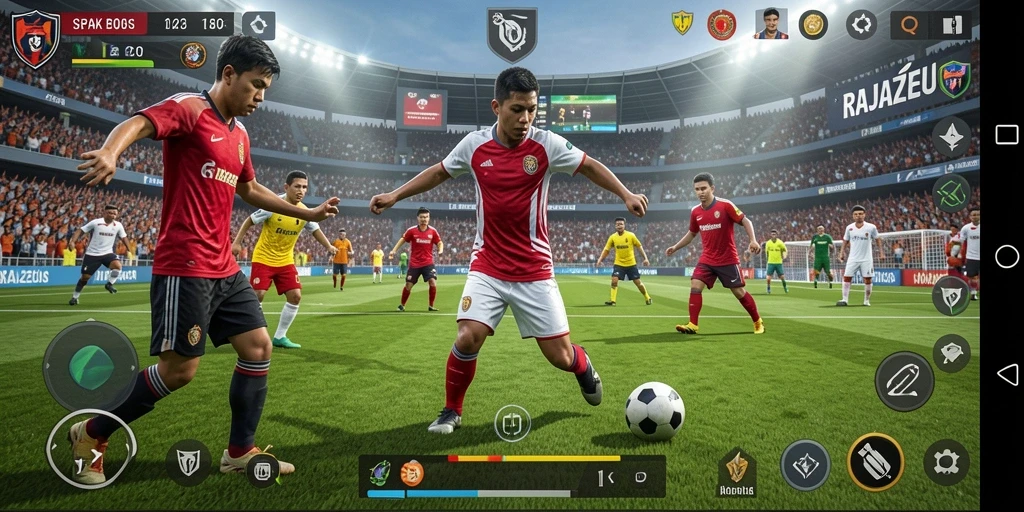 Tampilan menarik dari permainan sepak bola di RAJAZEUS.