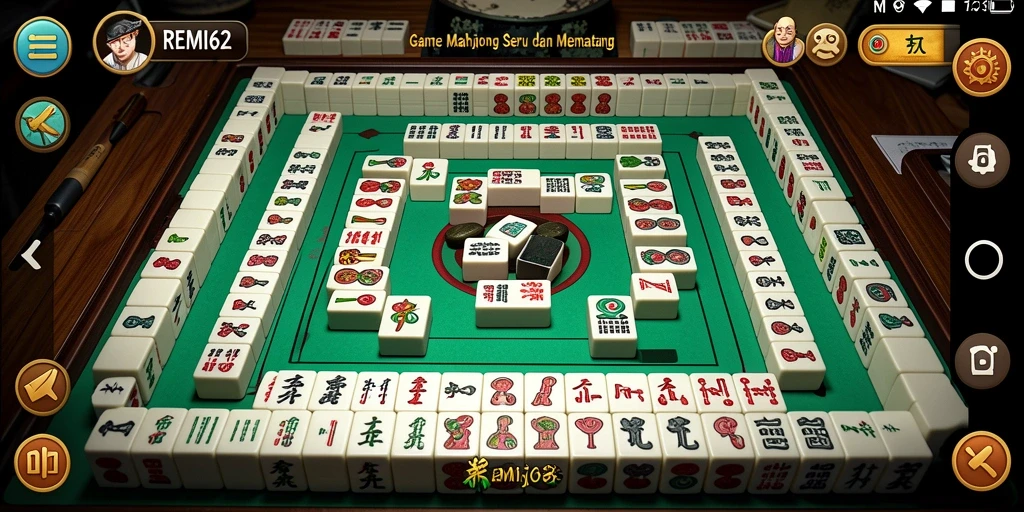 Tampilan seru gameplay Mahjong di REMI62 dengan grafis menawan.