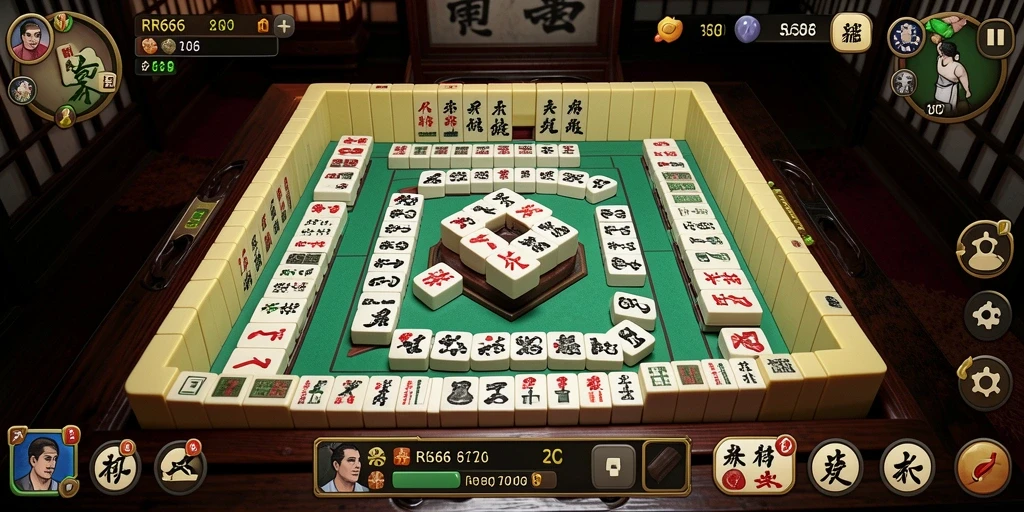 Tampilan gameplay menarik dari game Mahjong RR666.
