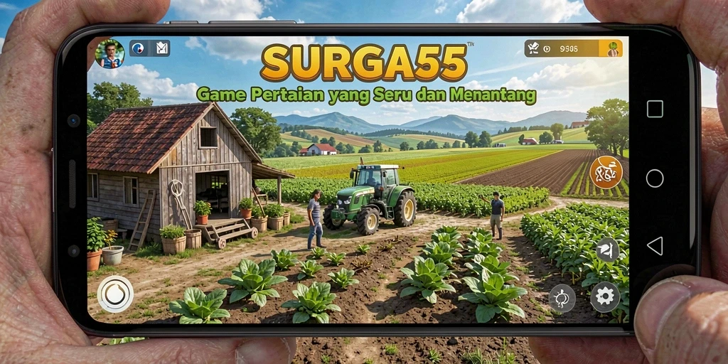 Gameplay seru di SURGA55 menunjukkan pertanian yang aktif dan interaksi karakter.