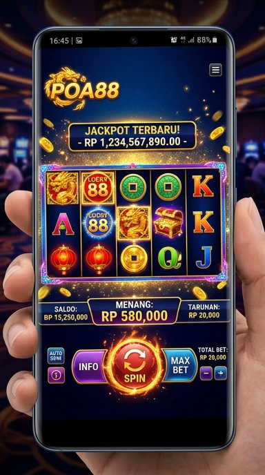 Screenshot aplikasi poa88 menampilkan beragam kategori aplikasi.